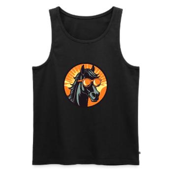 Horse, Horse, Horse, Warhorse, Nag, Pony - Men's Premium Organic Tank Top - black - Front - AI Model Male 178 light (178cm)
