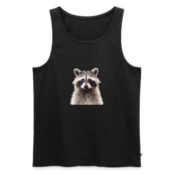 Waschbär Racoon - Männer Premium Bio Tank Top - Schwarz - Vorne - AI Model Male 178 light (178cm)