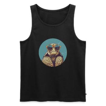 Turtle, Reptile, Turtle, Chelonian - Men's Premium Organic Tank Top - black - Front - Michal (187cm)