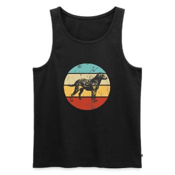 Vintage Hund Retro Sonnenuntergang - Männer Premium Bio Tank Top - Schwarz - Vorne - Michal (187cm)