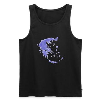 "Map", Boho Line Art Design, Series "Greece" - Men's Premium Organic Tank Top - black - Front - Michal (187cm)