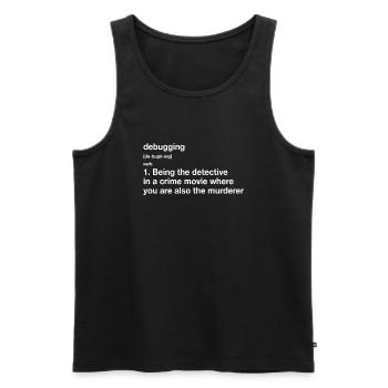 Debugging Definition - Männer Premium Bio Tank Top - Schwarz - Vorne - AI Model Male 178 light (178cm)