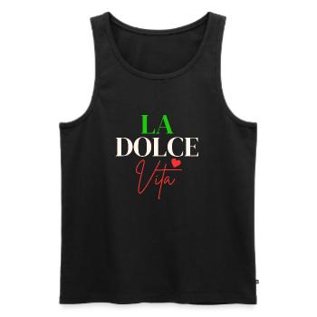 Italia Italy Italien Bella Italia Dolce Vita - Men's Premium Organic Tank Top - black - Front - Michal (187cm)