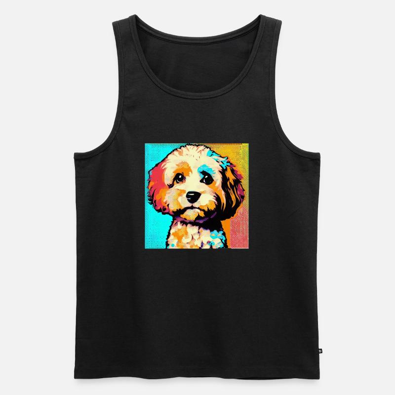 Cavapoo Pop Art - Men's Premium Organic Tank Top - black
