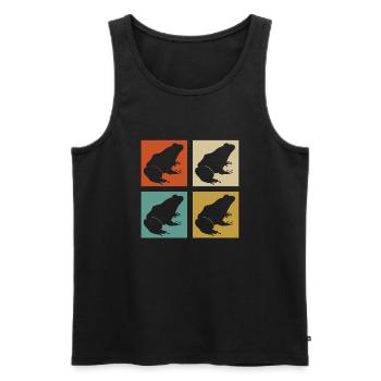 Retro Herpetologist Frog Owner Vintage Amphibian - Männer Premium Bio Tank Top - Schwarz - Vorne - Michal (187cm)