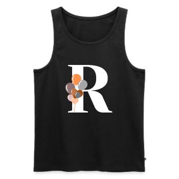 Buchstabe r Geburtstagsballon - Männer Premium Bio Tank Top - Schwarz - Vorne - AI Model Male 178 light (178cm)