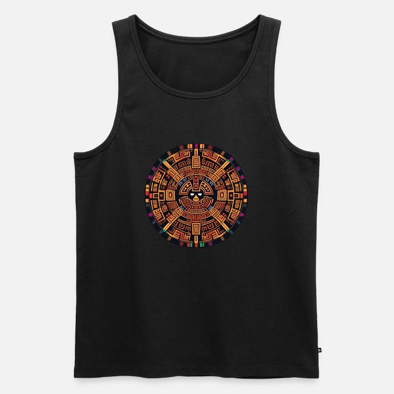 Maya-Indisches Azteken-Design - Männer Premium Bio Tank Top - Schwarz