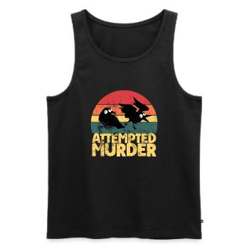 Attempted Murder Of Crows Funny Bird Lover - Männer Premium Bio Tank Top - Schwarz - Vorne - AI Model Male 178 light (178cm)