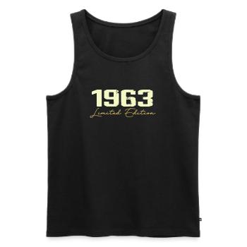1963 Édition Limitée - 1963 Cadeau D'anniversaire - Débardeur bio Premium Homme - noir - Devant - Michal (187cm)