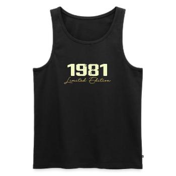 1981 Édition Limitée - 1981 Cadeau D'anniversaire - Débardeur bio Premium Homme - noir - Devant - Michal (187cm)