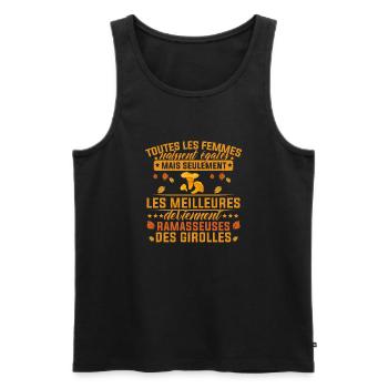 les meilleures deviennent Ramasseuses Des Girolles - Débardeur bio Premium Homme - noir - Devant - AI Model Male 178 light (178cm)