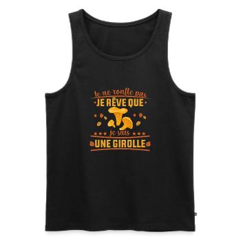 Je Ne Ronfle Pas Je Rêve que je suis une Girolle - Débardeur bio Premium Homme - noir - Devant - Michal (187cm)