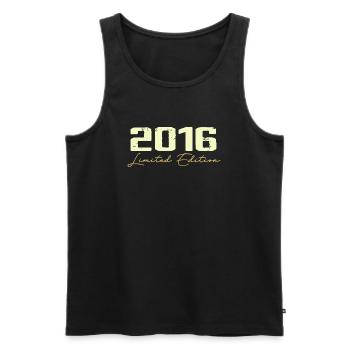 2016 Limitierte Auflage - 2016 Geburtstagsgeschenk - Männer Premium Bio Tank Top - Schwarz - Vorne - Michal (187cm)