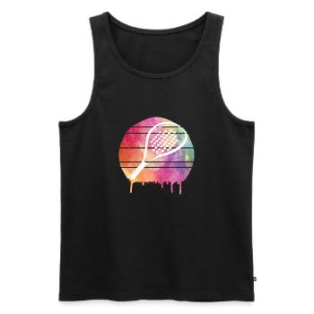 Pádel - Männer Premium Bio Tank Top - Schwarz - Vorne - AI Model Male 178 light (178cm)
