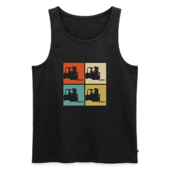 Retro Cool Forklift Operator Vintage Forklift Driv - Männer Premium Bio Tank Top - Schwarz - Vorne - Michal (187cm)