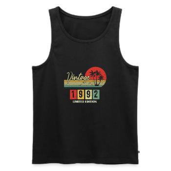 1992 Limitierte Auflage Geboren 1992 Geburtstagsgeschenk - Männer Premium Bio Tank Top - Schwarz - Vorne - Michal (187cm)