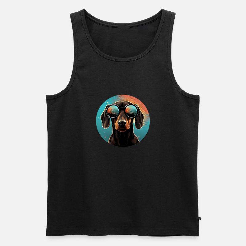 Dackel Cool - Dackel Hund - Männer Premium Bio Tank Top - Schwarz