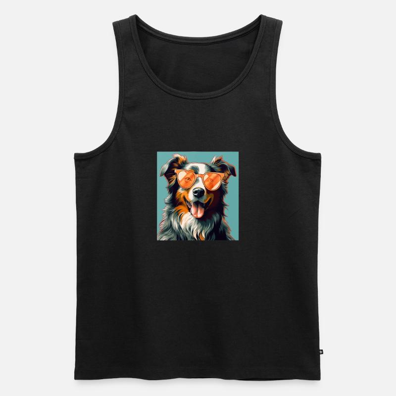Australian Shepherd Cool - Australian Shepherd - Männer Premium Bio Tank Top - Schwarz