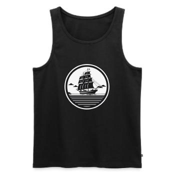 Nautisches Abenteuer-Segeln - Männer Premium Bio Tank Top - Schwarz - Vorne - AI Model Male 178 light (178cm)