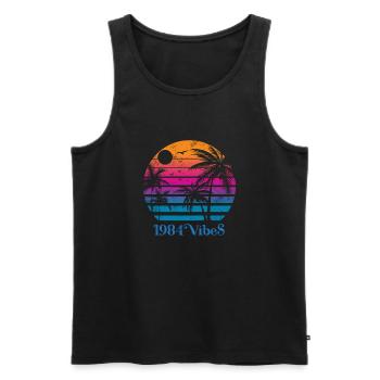 1984 Vintage - Männer Premium Bio Tank Top - Schwarz - Vorne - Michal (187cm)