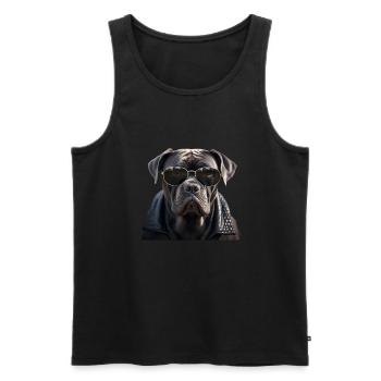 Cane Corso Cool - Cane Corso Dog - Men's Premium Organic Tank Top - black - Front - AI Model Male 178 light (178cm)