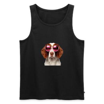 Epagneul Breton Cool - Epagneul Breton Hund - Männer Premium Bio Tank Top - Schwarz - Vorne - Michal (187cm)