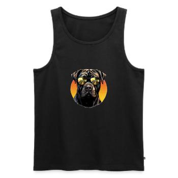 Cane Corso Cool - Cane Corso Dog - Men's Premium Organic Tank Top - black - Front - AI Model Male 178 light (178cm)