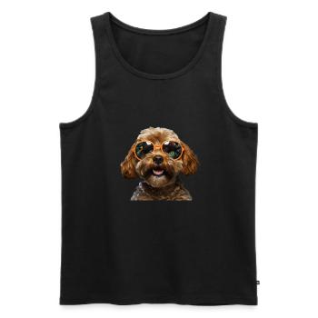 Cockapoo Cool - Chien Cockapoo - Débardeur bio Premium Homme - noir - Devant - Michal (187cm)