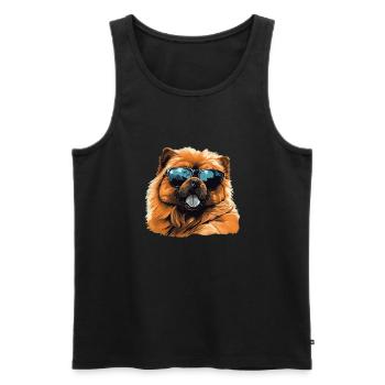 Chow Chow Cool - Chow Chow Hund - Männer Premium Bio Tank Top - Schwarz - Vorne - AI Model Male 178 light (178cm)