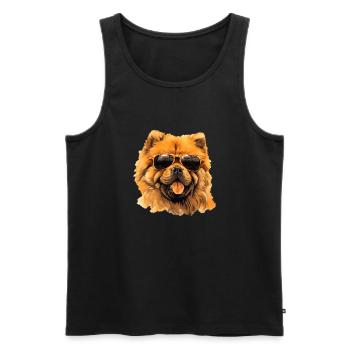 Chow Chow Cool - Chow Chow Hund - Männer Premium Bio Tank Top - Schwarz - Vorne - AI Model Male 178 light (178cm)