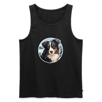 Appenzeller Mountain Dog Mix - Men's Premium Organic Tank Top - black - Front - AI Model Male 178 light (178cm)