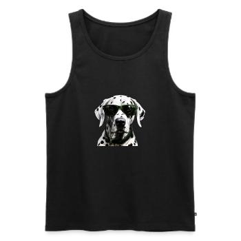 Dalmatian Cool - Dalmatian Dog - Men's Premium Organic Tank Top - black - Front - AI Model Male 178 light (178cm)