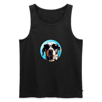 Dalmatian Cool - Dalmatian Dog - Men's Premium Organic Tank Top - black - Front - AI Model Male 178 light (178cm)
