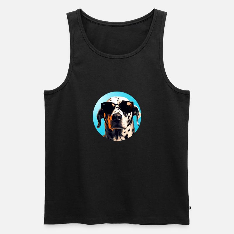 Dalmatiner Cool - Dalmatiner Hund - Männer Premium Bio Tank Top - Schwarz
