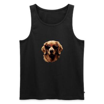 Golden Retriever Cool - Chien Golden Retriever - Débardeur bio Premium Homme - noir - Devant - Michal (187cm)