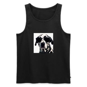 Dalmatian Cool - Dalmatian Dog - Men's Premium Organic Tank Top - black - Front - AI Model Male 178 light (178cm)