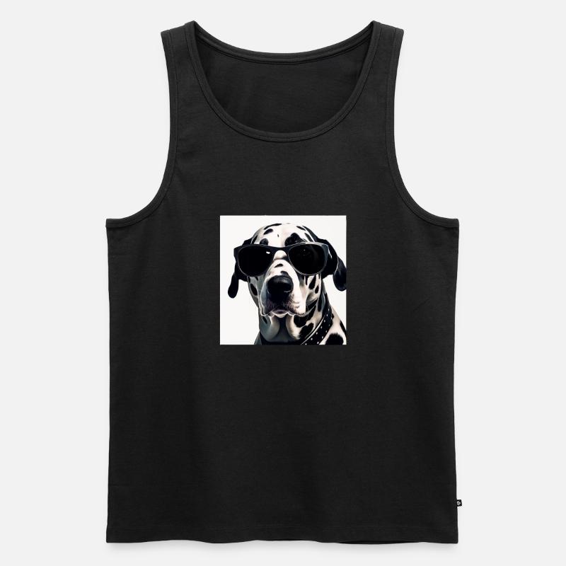 Dalmatiner Cool - Dalmatiner Hund - Männer Premium Bio Tank Top - Schwarz