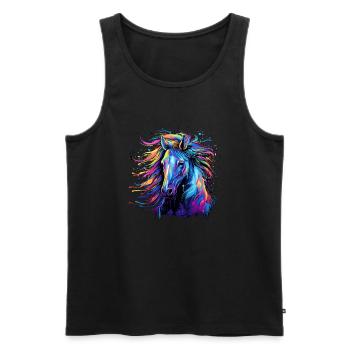 Horse shirt for equestrian and dressage riding. - Men's Premium Organic Tank Top - black - Front - Michal (187cm)
