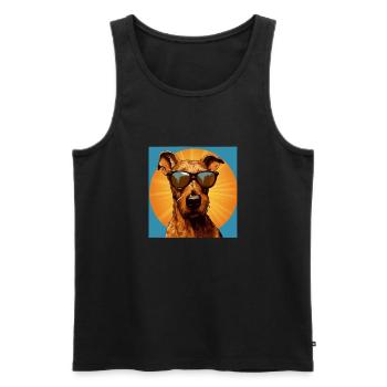 Irish Terrier Cool - Irish Terrier Dog - Men's Premium Organic Tank Top - black - Front - AI Model Male 178 light (178cm)