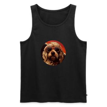 Labradoodle Cool - Labradoodle Dog - Men's Premium Organic Tank Top - black - Front - AI Model Male 178 light (178cm)