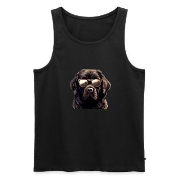 Neufundländer Cool - Neufundländer Hund - Männer Premium Bio Tank Top - Schwarz - Vorne - Michal (187cm)