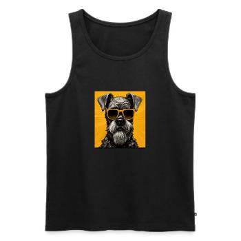 Schnauzer Cool - Schnauzer Hund - Männer Premium Bio Tank Top - Schwarz - Vorne - Michal (187cm)