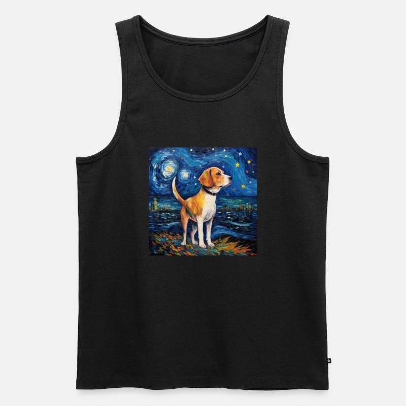 Beagle Sternennacht - Männer Premium Bio Tank Top - Schwarz