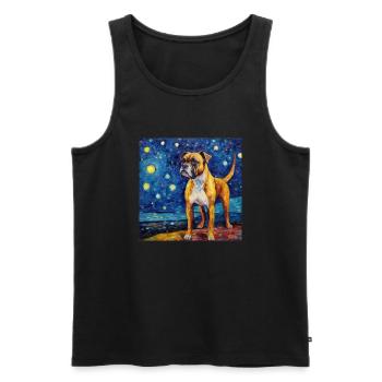 Boxer Sternennacht - Männer Premium Bio Tank Top - Schwarz - Vorne - AI Model Male 178 light (178cm)