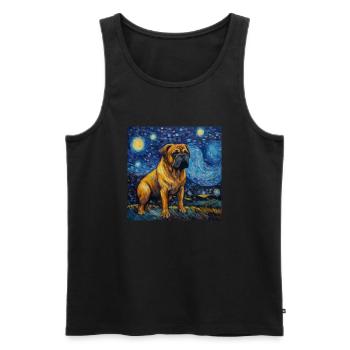 Bullmastiff Starry Night - Men's Premium Organic Tank Top - black - Front - Michal (187cm)