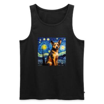 Cattle Dog Sternennacht - Männer Premium Bio Tank Top - Schwarz - Vorne - Michal (187cm)