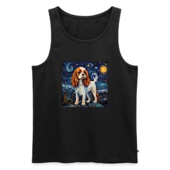 Cavalier King Charles Spaniel Starry Night - Men's Premium Organic Tank Top - black - Front - Michal (187cm)