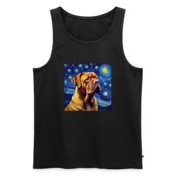 Dogue de Bordeaux Nuit étoilée - Débardeur bio Premium Homme - noir - Devant - Michal (187cm)