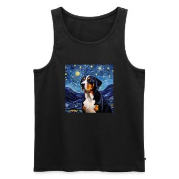 Grand Bouvier Suisse - Débardeur bio Premium Homme - noir - Devant - Michal (187cm)