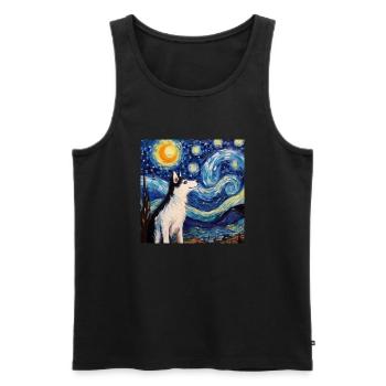 Husky Sternennacht - Männer Premium Bio Tank Top - Schwarz - Vorne - AI Model Male 178 light (178cm)